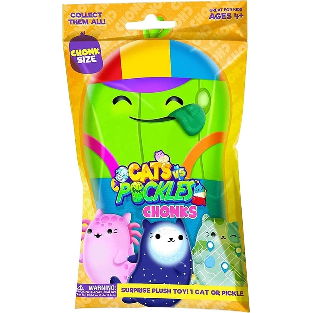 Cats vs Pickles  Chonks Mystery Bag Gold Wave 1 Pack 6" Bean Filled Plush